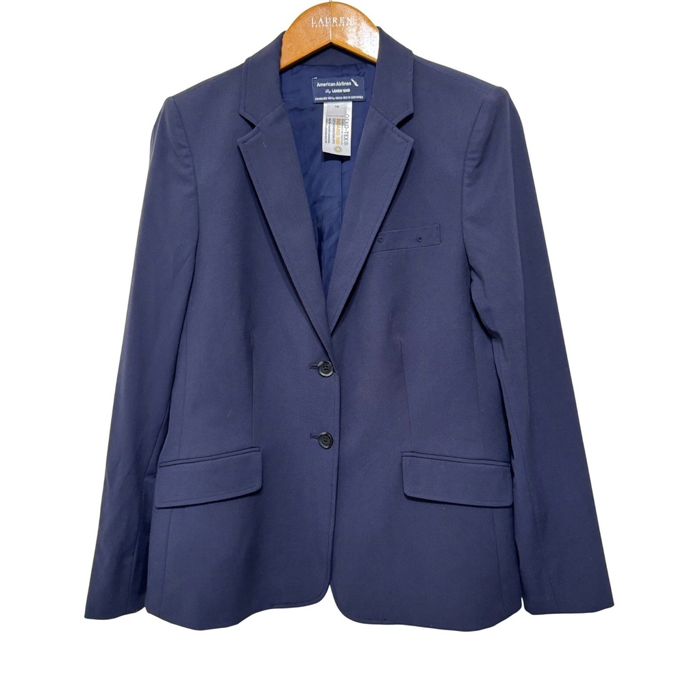 American Airlines by Lands' End Blazer Womens 10 Blue